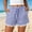 Navy women elastic waist shorts a1, variant on Cagogo Women Elastic Waist Tie Dye Shorts Striped Casual Summer Vacation Beach Lounge Plus Size Relaxed Drawstring Trousers Travel Beachwear, Black M