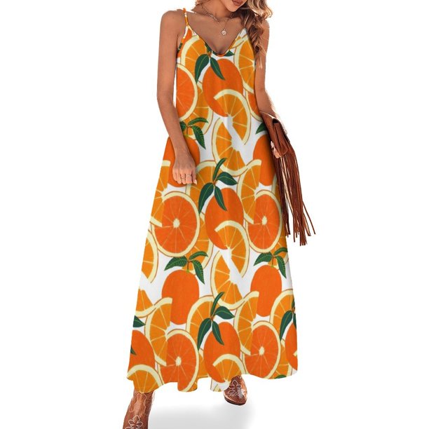 Orange Harvest - Vestido blanco sin mangas, vestidos elegantes sueltos para mujer, vestidos de moda para mujer