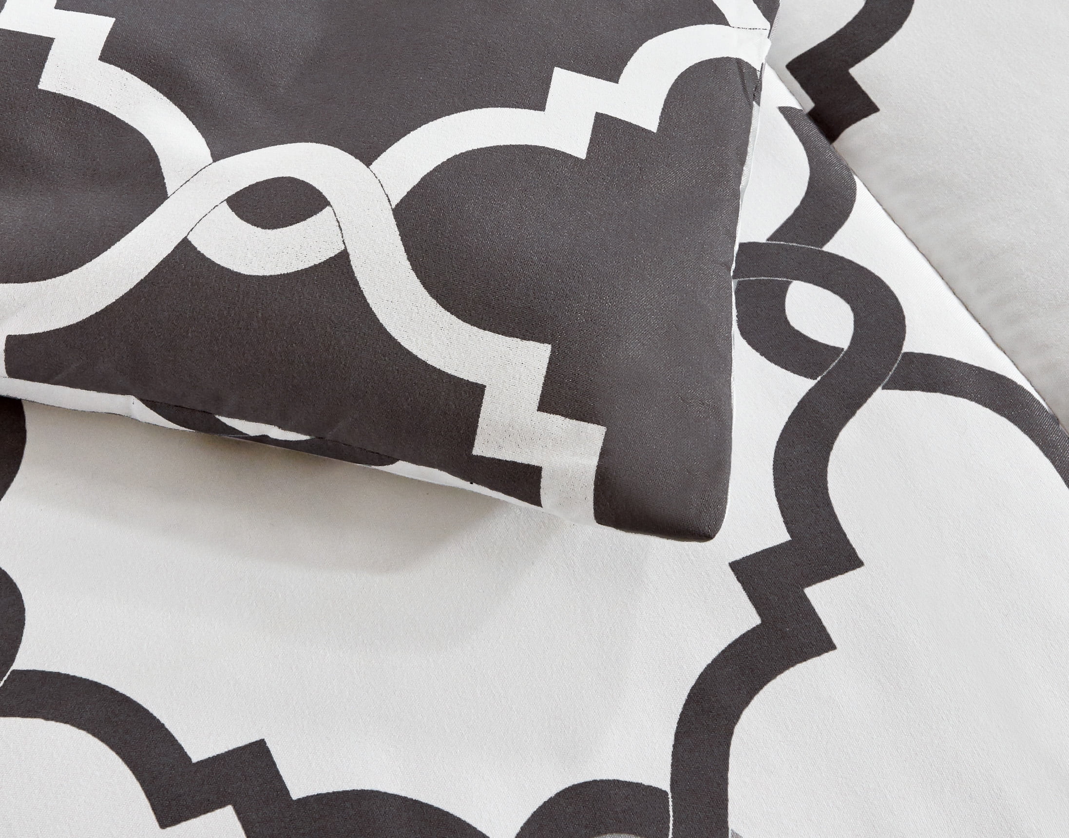 Lux Decor Collection 4 Piece Geometric Twin Comforter Set - Polyester Filling Reversible Washable Comforter Set