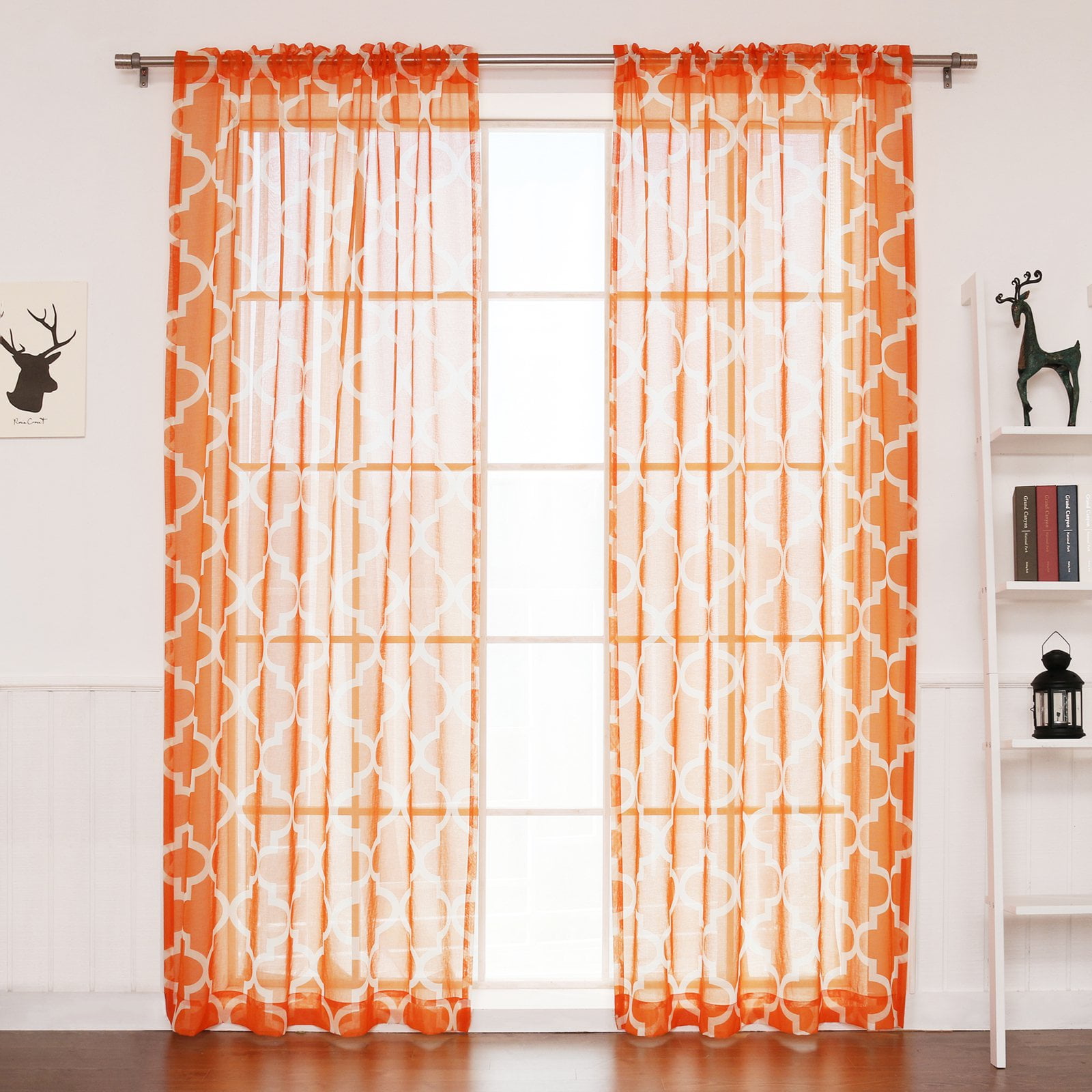 Best Home Fashion Sheer Moroccan Single Curtain Panel - Walmart.com ...