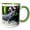 Green/White, variant on 3drose, Mexico, Quintana Roo, Tulum, Black Iguana Lizard - Sa13 Jeg0742 - Julie Eggers, 11oz Two-tone Blue Mug