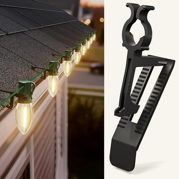 All In One Christmas Light Clip, Universal Gutter and Shingle Clip for C7, C9 and Mini Lights, 100 Pack