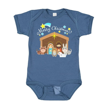 

Inktastic Merry Christmas Cute Nativity Scene Gift Baby Boy or Baby Girl Bodysuit