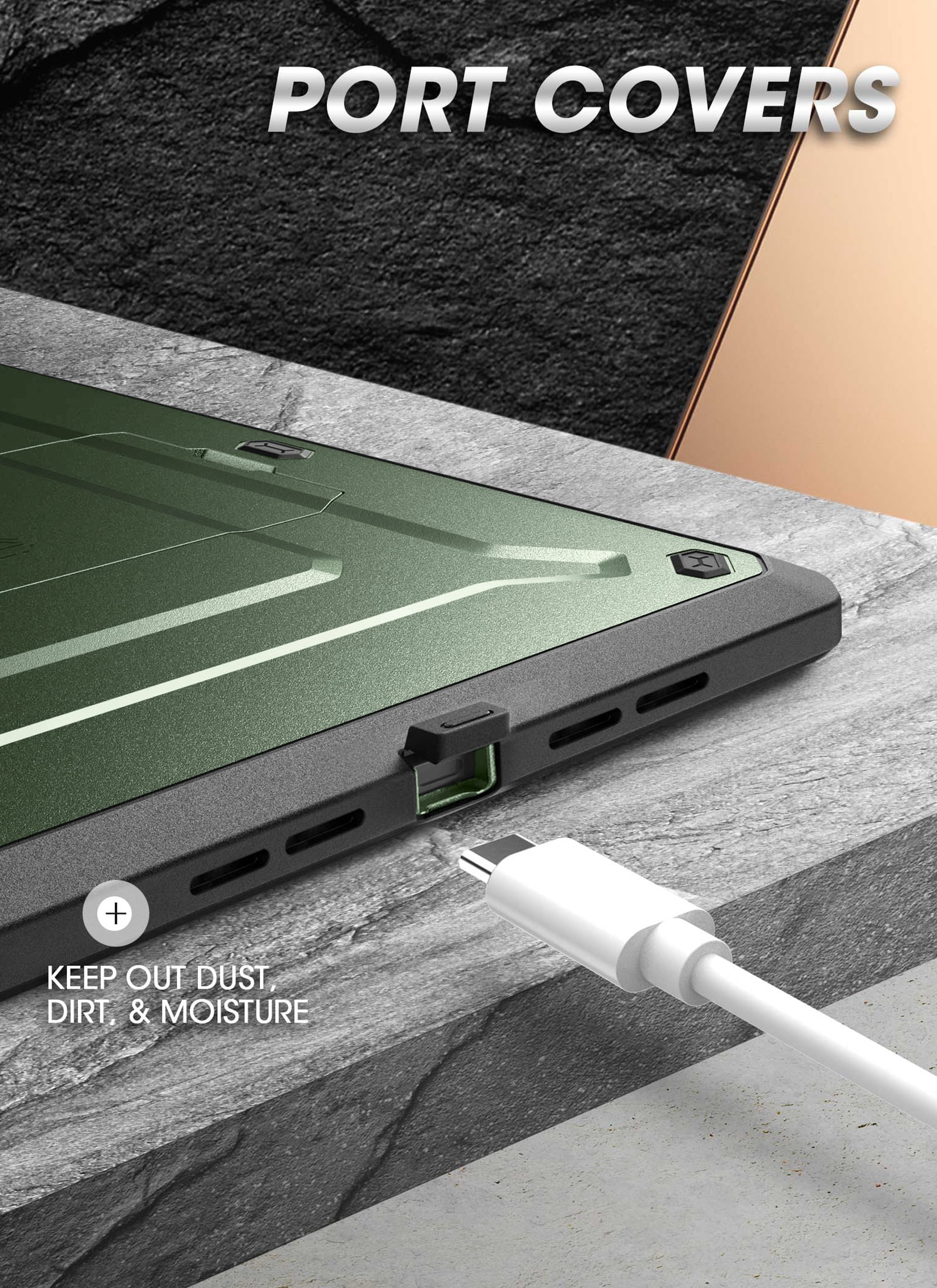 SupCase Unicorn Beetle Pro - Protective case for tablet - rugged - MagSafe compatibility - polycarbonate, thermoplastic polyurethane (TPU) - dark green - 8.3" - for Apple iPad mini (6th generation)
