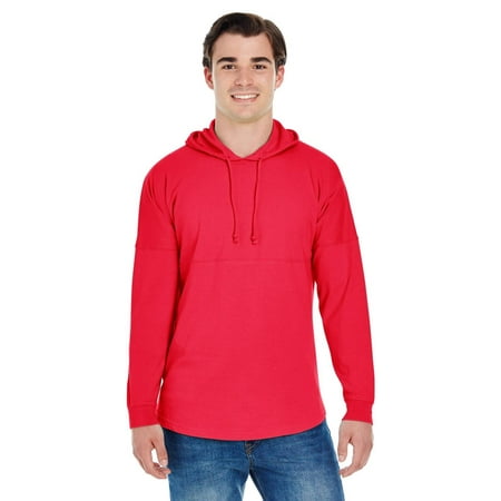 Jersey Stitch Pullover - J America JA8228 Pullover Hooded Sweatshirt Game Day Jersey Men's