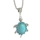 thumbnail image 1 of Las mujeres personalizar la tortuga de la vendimia con incrustaciones de turquesa collar colgante conmemorativo joyería de regalo, 1 of 8