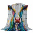 thumbnail image 6 of Farmhouse Oil Painting Blanket Soft Cozy Warm Throw Blanket for Couch, Plush Fuzzy Flannel Fleece Blankets for Sofa, Colorful Cow Animal Wooden Grain Bed Blankets Lightweight Gifts for Women, 50"x60", 6 of 9