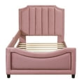 thumbnail image 3 of CoSoTower Twin Size Upholstered Daybed with Classic Stripe Shaped Headboard, Pink, 3 of 9