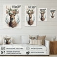 thumbnail image 4 of Designart Cute Baby Caribou With Floral Crown V Canvas Wall Art, 4 of 5