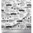 thumbnail image 1 of Soimoi White polyester Crepe Fabric Cartruck & Farmhouse Text Fabric Prints By Yard 42 Inch Wide, 1 of 3