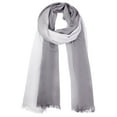 thumbnail image 1 of INSPIRAR CHIC Bufandas de Algodón y Lino para Mujeres con Color Gradiente Ombre Suave Pañuelo Hijab Chal 74.8"x35.4" Blanco+Gris, 1 of 6