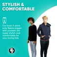thumbnail image 3 of Brooklyn Vertical Boys 3-Pack Poly Fleece Joggers – Soft Warm Casual Pants with Pockets, Comfortable Everyday Wear, Sizes 6-20, 3 of 4
