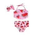 thumbnail image 2 of Baby Girls Three Piece Swimsuits, Halter Tassel Tops + Bikini Bottom + Headband Set, 2 of 10