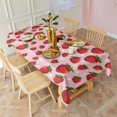 thumbnail image 3 of Red Strawberry Plants Fruit Dot Pink Pattern Rectangle Tablecloth 60"x102",Waterproof Polyester Rectangle Table Cloth, Wipeable Spillproof Polyester Tablecloth for Dining, Camping, Indoor and Outdoor, 3 of 6
