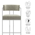 thumbnail image 3 of Counter Stool Chair, Silver Brown, Fabric, Metal, Bar Pub Cafe Bistro Dining Kitchen Hospitality Restaurant, Modern Contemporary, HB37852, 3 of 10