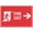 Warning Sign 1, variant on Fire Exit With Icon (Right Arrow) Sign 8"x12" Outdoor UV Printed Aluminum, Weatherproof Security For Home Or Business, Icon Right Fire Exit Marker