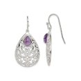 thumbnail image 1 of Sterling Silver Amethyst TearDrop Dangle Earrings 1.80 Carat (ctw), 1 of 4