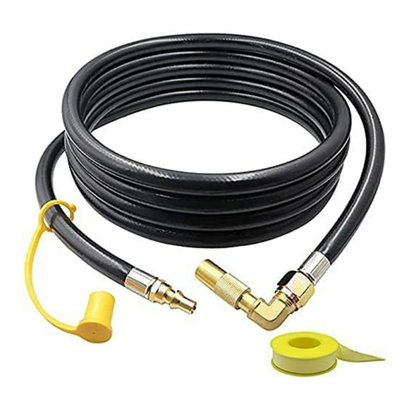 Yeacher Propane Elbow Adapter with Extension Hose 12FT Propane Quick Connect Hose RV to Grill for Blackstone 17'' and 22'' Griddle Lp Quick Connect Hose For Rv Grill Camp Chef Stove Portable Fire Pit