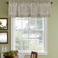 thumbnail image 3 of 2 Pack Japanese Valances for Windows Bedroom Living Room Window Treatments, Grey Simple Traditional Flowers Leaves Pattern Rod Pocket Valance Drapes Short Kitchen Curtains Over Sink 60"x18", 3 of 8