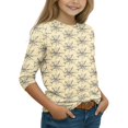 thumbnail image 2 of YOUYEDIAN Halloween 3/4 Sleeve Shirt for Kids Toddler Girls Casual Fun Graphic Crew Neck Top, 2 of 4