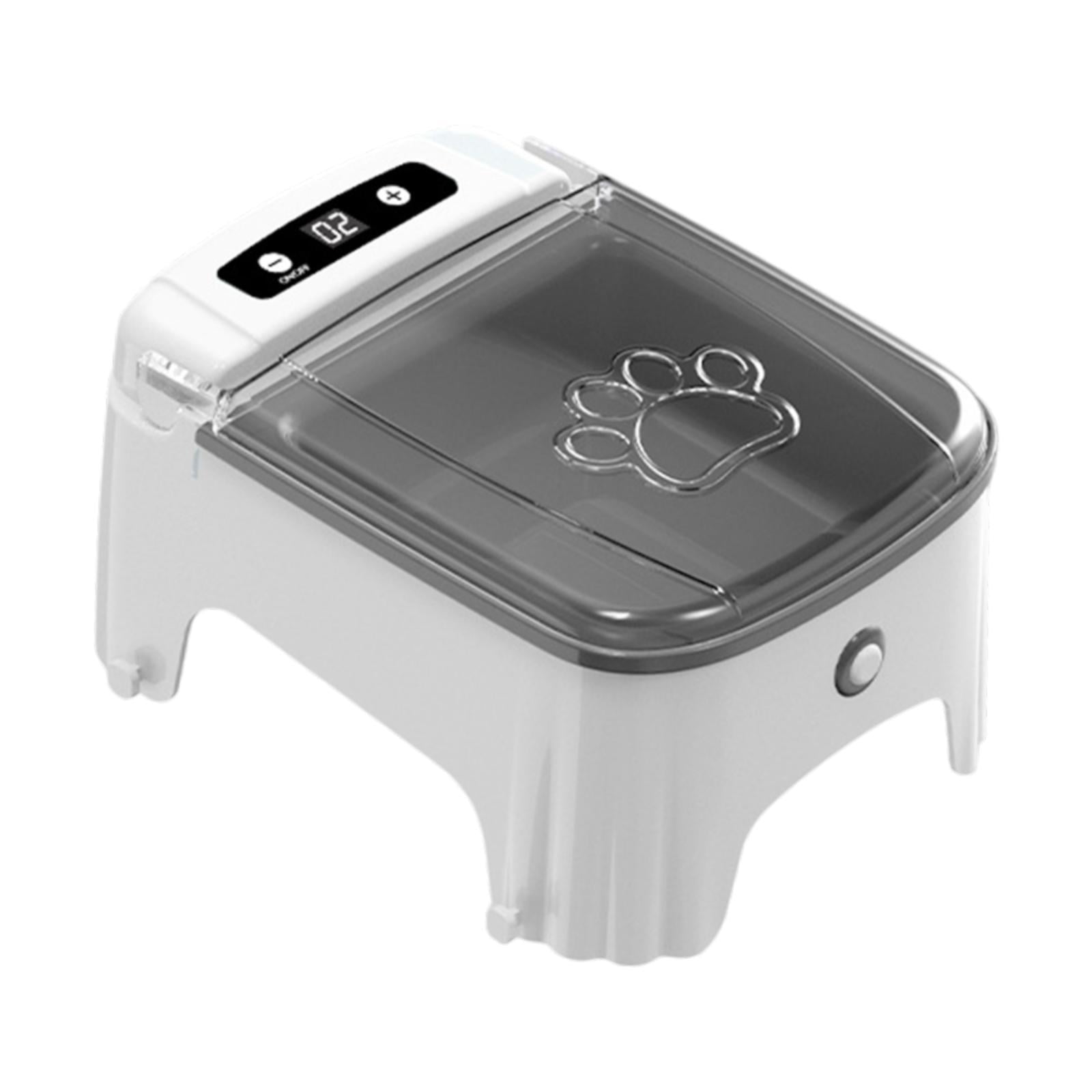 oshhni Automatic Timed Cat Feeder Cat Timed Feeding for Kittens Dry Food Small Dogs Grey