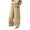 Khaki, variant on Girls Dusty Pink Wide Leg 100% Cotton Twill Pants Elastic Waist School Play Casual Kids Trousers 3-14Y,Size 7 T