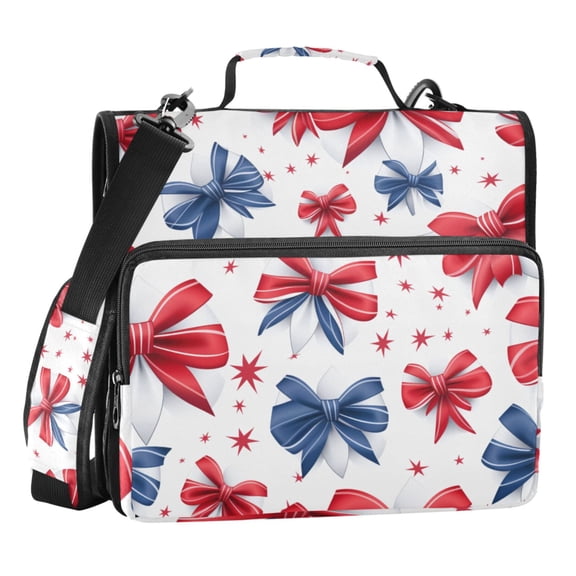ALAZA Zipper Binder Bow-knot Print 3 Ring Trapper Keeper File Folder Organizer Bag