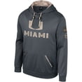 thumbnail image 2 of Men's Colosseum Charcoal Miami Hurricanes OHT Military Appreciation Pullover Hoodie, 2 of 4