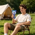 thumbnail image 4 of Dvumao 3-Speed Mini Handheld Fan, USB Rechargeable Portable Fan with LED Light, Base & Charging Cable, 4 of 6