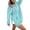 Blue, variant on The Warmy Oversized Hoodie Dress Casual Long Sleeve Split Hem Drawstring Lightweight Sweatshirt Pullover with Pocket,Comfy Loose Fit,Daily Lounge Streetwear,Going Out Fall Winter Clothes Green