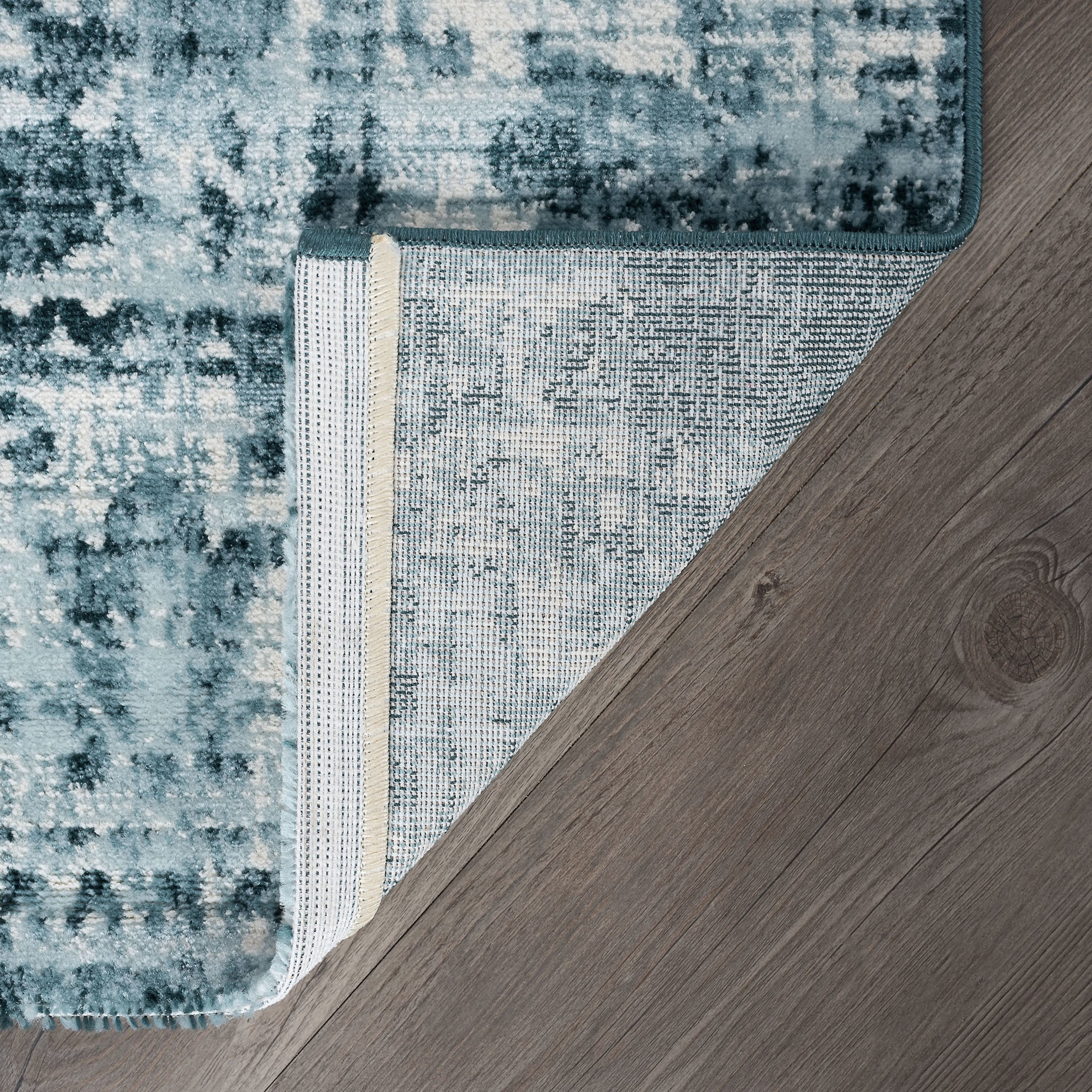 Transitional 5x8 Area Rug (5'3'' x 7'3'') Oriental Blue, Ecru Living Room Easy to Clean