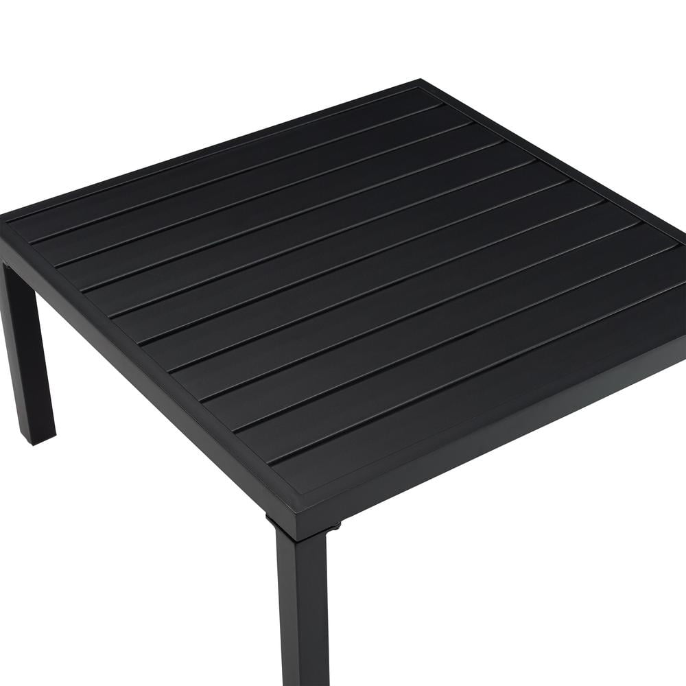 Crosley Furniture Piermont Modern Metal Outdoor Sectional Coffee Table in Black