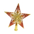 thumbnail image 2 of yuksok Christmas Tree Topper Hollow Design Xmas Tree Decor for Indoor New Year Shop Gold Red, 2 of 9