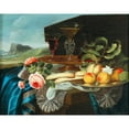 thumbnail image 3 of Maximilian Pfeiler 14x12 Black Modern Framed Museum Art Print Titled - Still Life of Flowers and Fruit, 3 of 5