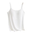 thumbnail image 4 of Women's Shelf Bra Tank Top, Adjustable Spaghetti Strap Cami with Built-In Bra, Soft Padded Layering Camisole for Summer, White, 4 of 8