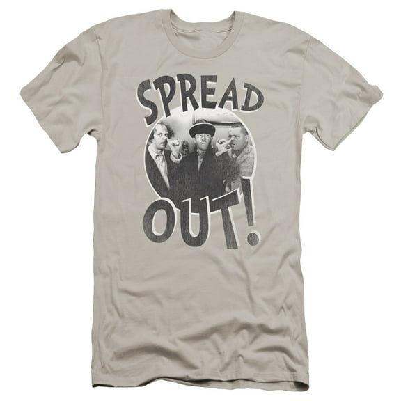 Three StoogeS/Spread Out Premium Canvas Adult Slim Fit 30/1 T-Shirt Silver