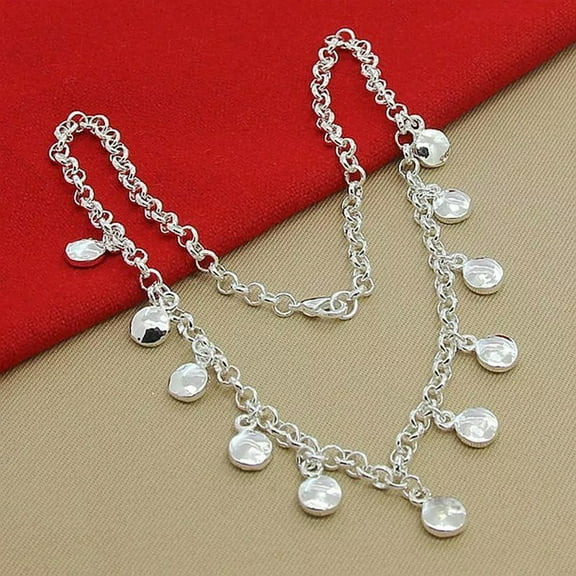 GKNET Charms High Quality 925 Sterling Silver Small Disc Pendant Necklaces