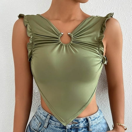 Usdian Summer Fashion Womens T-ShirtsTank Tops Lace-Up Corset Straps Tank Top Shapewear Tee Tank Tops V-Neck Sleeveless Blouse for Trendy Deals Of The Day