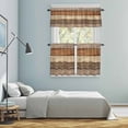 thumbnail image 5 of Farmhouse Beige Brown Kitchen Curtains Sets for Windows 36 Inch Length, Vintage Wooden Striped Rod Pocket Window Treatments Tier Curtains and Valances Set for Bedroom/Bathroom, 5 of 8