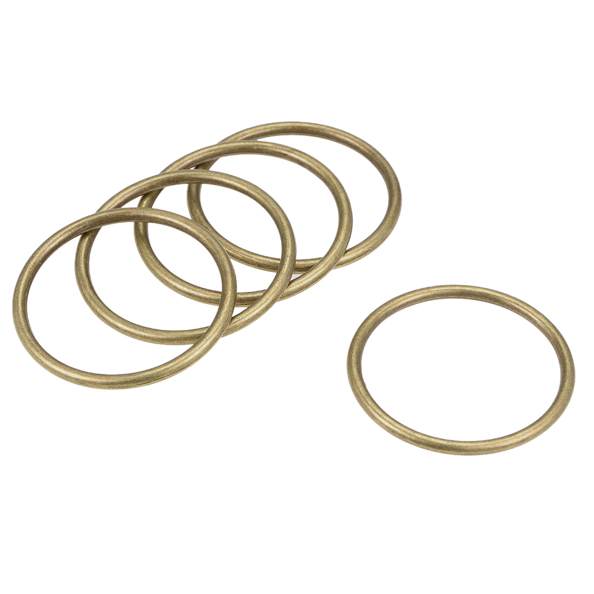 5Pcs O Ring Buckle 1.6Inch(40mm) Zinc Alloy ORings Bronze Tone for