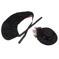 thumbnail image 2 of Capa, peluca y sombrero de poliéster para gatos y perros pequeños, color negro, talla L, disfraz para Halloween y Navidad para mascotas, 2 of 8