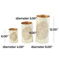 thumbnail image 6 of DecMode 3 Holder Gold Metal Leaf Cutout Decorative Candle Lantern with Gold Interior, Set of 3, 6 of 12