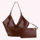 thumbnail image 4 of Bolso Gran Tamaño Hobo Holgado Hombro para Mujer Cierre Broche Cuero PU, 4 of 9