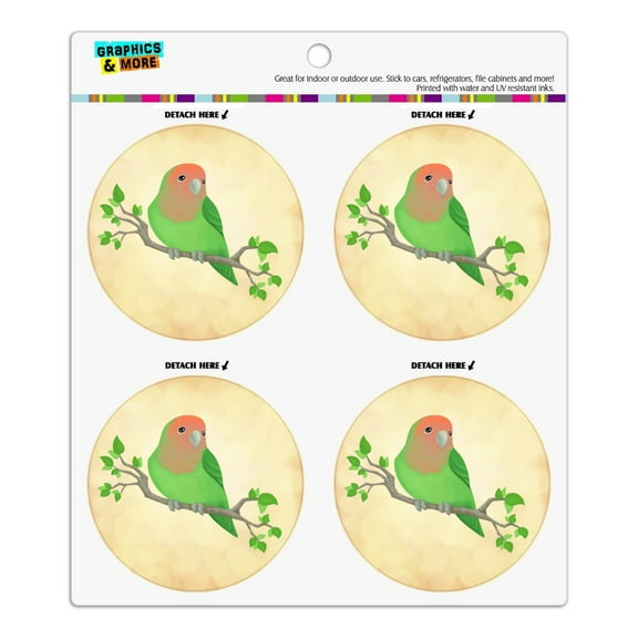 Lovely Lovebird Refrigerator Fridge Locker Vinyl Circle Magnet Set