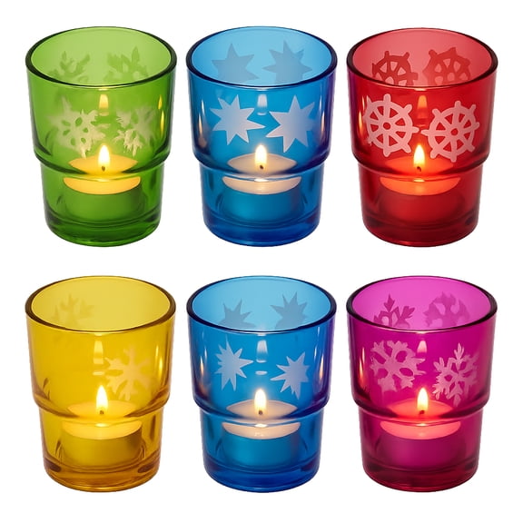 Elegant Glass T-Light or Candle Votive Decorations - Perfect for Weddings, Home Decor, and Parties (Set of 6)