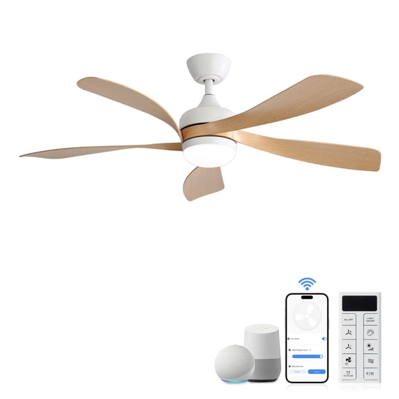 Sofucor 45" Smart Ceiling Fan, Indoor/Outdoor Ceiling Fans with Lights and Remote, Compatible with Alexa/Google/App, 3-Color Light 6-Speed Timing Reversible DC Motor
