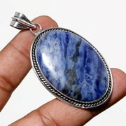 Sodalite Gemstone Handmade Ethnic Anniversary Gift Pendant Jewelry 2.7" SA 9589
