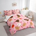 thumbnail image 3 of Castle Fairy Teenagers Gingerbread Man 7-Piece Twin Bedding Sets,Festival Xmas Bedding Comforter Set,Christmas Tree Breathable Sheet Sets,Lightweight Room Decor, 3 of 8