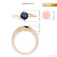thumbnail image 5 of ANGARA Natural 1 Ct Bar-Set Solitaire Round Sapphire Bypass Ring in 14K Rose Gold for Women (Size-6mm) | September Birthstone, Anniversary, Jewelry Gift for Women | Natural Blue Sapphire Ring, 5 of 10
