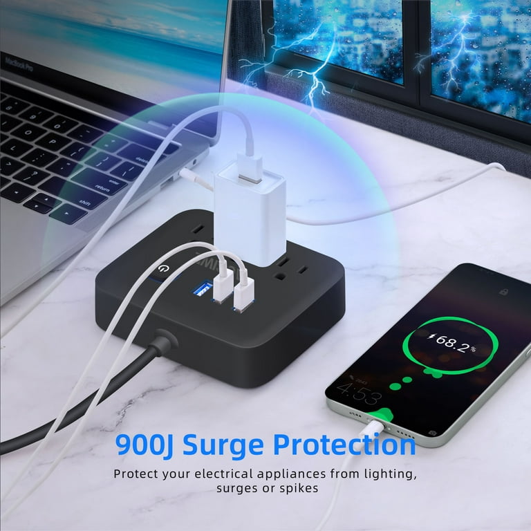 Buy Nightstand Edge Power Strip With USB-C Ports Op Surge Protector Desk Clamp Power Sockets With 3 Ac Outlets And 4 Fast Charging Usb Ports For Home Office Hotel And Dormitory